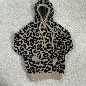 SOLD LOFT Cheetah Print Sweater Hoodie XS